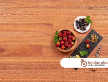 Red Wood Lay Flat Food Background - Bendigo Stock Photos
